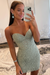 Dusty Sage Lace Sweetheart Tight Short Homecoming Dress