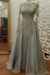 Dusty Sage A-Line/Princess Long Sleeves Scoop Floor-Length Applique Tulle Muslim Dresses - Prom Dresses