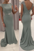 Dusty Sage Sequined Fitted Cap Sleeve Mermaid Prom Dress Formal Gown - Prom Dresses