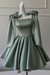 Dusty Sage Sexy Satin Aline Homecoming Dress Short Prom Dress with Straps