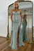 Dusty Sage Sweetheart Lace Corset Mermaid Prom Dress Strapless with Split - Prom Dresses