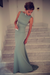 Dusty Sage Trumpet/Mermaid High Neck Sleeveless Spandex Floor-Length Dresses - Prom Dresses