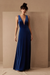 Velour Evening Dress - Electric Blue