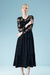 Elegant 3/4 Sleeves Black Mesh Patchwork Lace Dress Casual Daily Wear - Black / S - Dresses