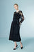 Elegant 3/4 Sleeves Black Mesh Patchwork Lace Dress Casual Daily Wear - Dresses