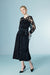 Elegant 3/4 Sleeves Black Mesh Patchwork Lace Dress Casual Daily Wear - Dresses