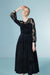 Elegant 3/4 Sleeves Black Mesh Patchwork Lace Dress Casual Daily Wear - Dresses