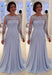 Elegant bateau neck A-line Lace Long Sleeves Mother-of-the-bride Dress - Prom Dresses