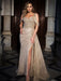 Elegant Beaded Mermaid Evening Party Dress Gown