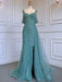 Elegant Beaded Mermaid Evening Party Dress Gown