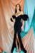 Elegant Black Off-the-Shoulder Mermaid Prom Dress with a Stylish Split 