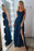 Elegant Black Spaghetti Strap Prom Dress with Daring Leg Split