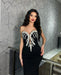 Elegant Black Sweetheart Sleeveless Mermaid Prom Dress with Symmetrical Chest Beads
