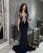 Elegant Black Sweetheart Sleeveless Mermaid Prom Dress with Symmetrical Chest Beads