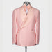 Hale Elegant Candy Pink Shawl Lapel Double Breasted Wedding Suits