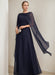 Princess A-Line Floor-Length Mother of the Bride Dress with Cape Sleeves Bow and Ruffles