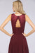 Bridelily Elegant Roud Neckline Sleeveless Burgundy Lace Bridesmaid Dress Online