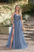 Elegant Dark Green A-Line Spaghetti Straps Prom Dresses with Split - Prom Dresses