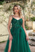 Elegant Dark Green A-Line Spaghetti Straps Prom Dresses with Split - Prom Dresses