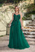 Elegant Dark Green A-Line Spaghetti Straps Prom Dresses with Split - Prom Dresses