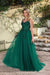 Elegant Dark Green A-Line Spaghetti Straps Prom Dresses with Split - Prom Dresses