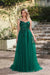 Elegant Dark Green A-Line Spaghetti Straps Prom Dresses with Split - Prom Dresses
