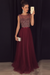Burgundy A-line Sleeveless Tulle Sequined Long Formal Dress Prom Dresses - Prom Dresses