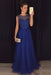 Royal blue A-line Sleeveless Tulle Sequined Long Formal Dress Prom Dresses - Prom Dresses