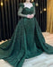 Elegant Green Applique Prom Dress, Long Sleeve Mermaid