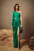 Elegant Green One-Sleeve Pleated Mermaid Prom Dress