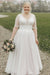 Elegant Half Sleeves Aline Wedding Dress Tulle Lace Appliques Bridal Dress