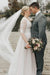 Elegant Half Sleeves Aline Wedding Dress Tulle Lace Appliques Bridal Dress