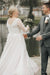 Elegant Half Sleeves Aline Wedding Dress Tulle Lace Appliques Bridal Dress