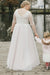 Elegant Half Sleeves Aline Wedding Dress Tulle Lace Appliques Bridal Dress
