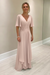 Pearl Pink Elegant Half Sleeves V-neck Aline Wedding Guest Dress Chiffon Mother of the Bride Dress - Prom Dresses
