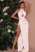 Elegant Halter Sleeveless Split Mermaid Evening Dress Online