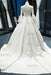 Elegant High Neck Long Sleeve Satin Wedding Dresses - Wedding Dresses