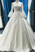 Elegant High Neck Long Sleeve Satin Wedding Dresses - Wedding Dresses