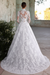 Elegant High Neck Long Sleeves A-Line Appliques Lace Wedding Dress