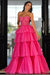 Elegant Hot Pink Sweetheart Sleeveless Layers Prom Dress