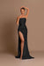 Elegant Light Blue Off-The-Shoulder Evening Dress with Pleated Slit Ball Gown
