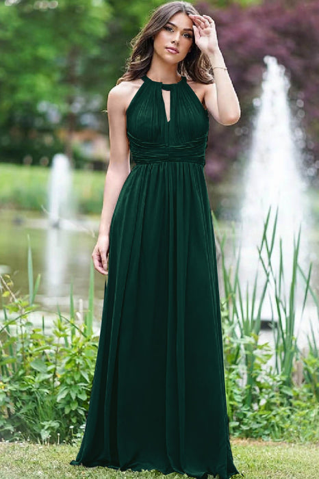 Elegant Lilac Halter Sleeveless A-Line Prom Dress with Open Back Bridelily Elegant Lilac Halter Sleeveless A-Line Prom Dress with Open Back Bridelily