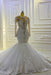 Elegant Long-Sleeve Pearl Sequin Bateau Mermaid Bridal Gown with Lace Beading - Wedding Dress