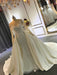 Elegant Long Sleeves Lace Mermaid Wedding Dresses with Detachable Train - Ivory / Long train - wedding dresses