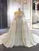 Elegant Long Sleeves Lace Mermaid Wedding Dresses with Detachable Train - White / Long train - wedding dresses
