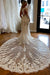 Elegant Long Sleeves Mermaid Wedding Dress V-Neck Lace Bridal Dress