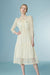 Elegant Mid-Length Summer Lace Dress Sheer Patchwork Tea Length Dress - Dresses