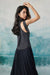 Elegant Navy Aline Formal Dress Sleeveless Polka Dot Daily Wear Dress - Dresses