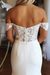 Elegant Off Shoulder Mermaid White Lace Long Wedding Dresses