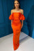 Elegant Off-the-Shoulder Bubble Sleeve Mermaid Evening Dress